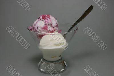Sundae on grey background