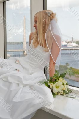 Bride on the window