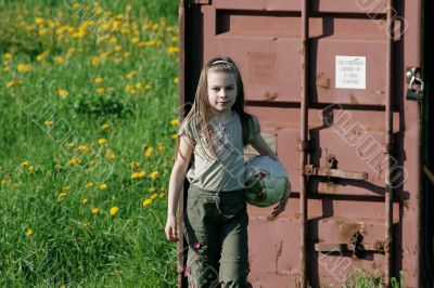 Young girl in summer day.