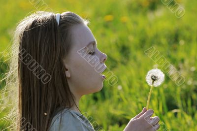 Young girl in summer day.