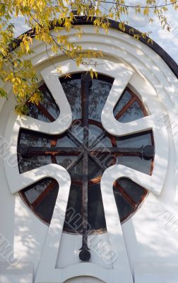 Church Window in the Fall