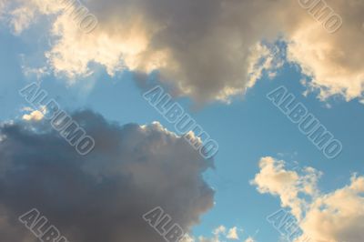 Gray and yellowish clouds