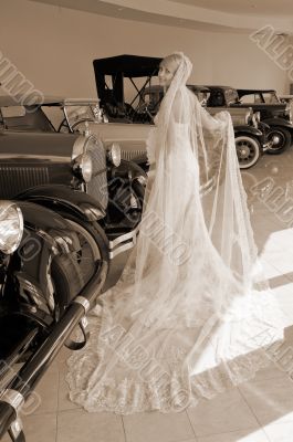Bride And Antique Cars