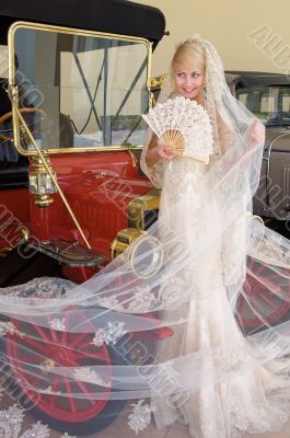 Bride And Antique Car