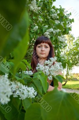 Beauty girl in lilac.