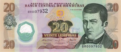 20 lempira bill of Honduras