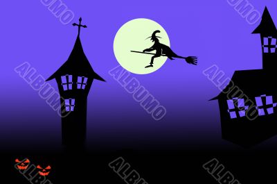 halloween wallpaper postcard