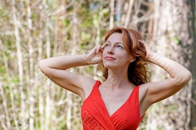 Portrait of woman in nature