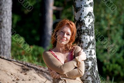 Woman at the birch