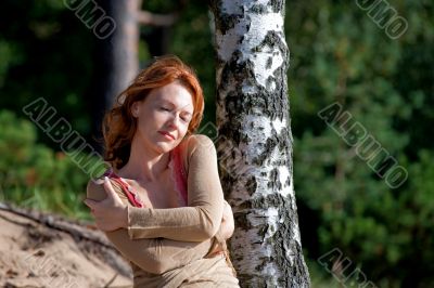 Woman at the birch