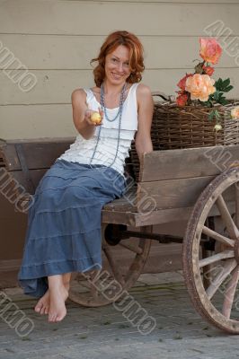 Women in old cart