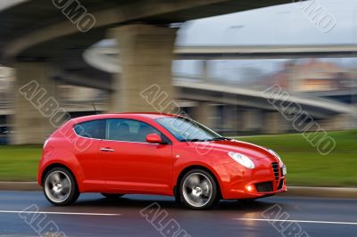 Car under the bridge