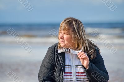 Woman relaxing at the sea.
