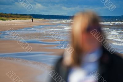 Blurry portrait at the sea