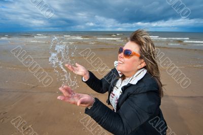 Adult woman at the sea