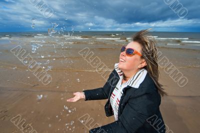 Adult woman at the sea