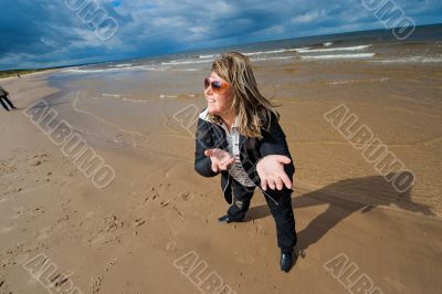 Adult woman at the sea