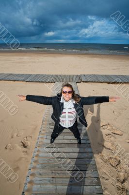 Adult woman at the sea