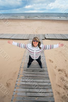Adult woman at the sea