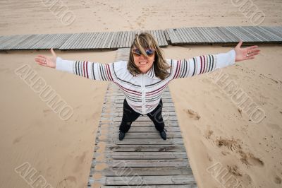 Adult woman at the sea