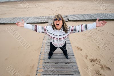 Adult woman at the sea