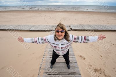Adult woman at the sea