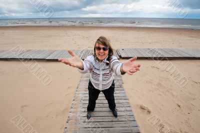 Adult woman at the sea