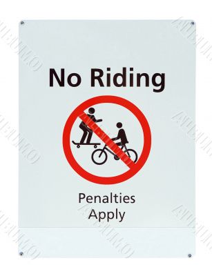 old no riding road sign