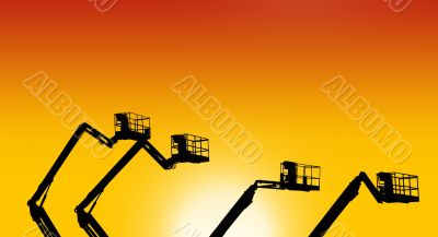 industrial landscape at sunset