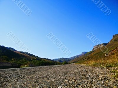 Road between the mountains