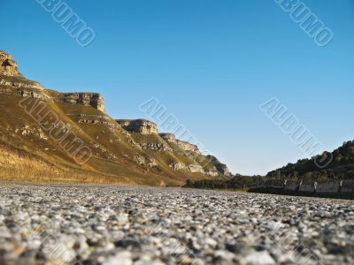 Road between the mountains
