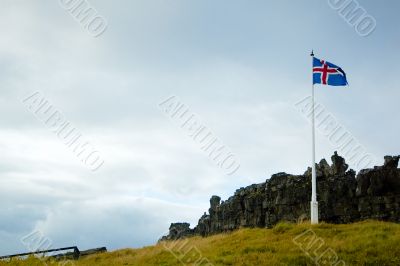 Flag at Thingvellir