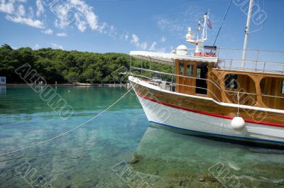 Ship in clear waters