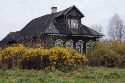 Russian Village House in the Fall