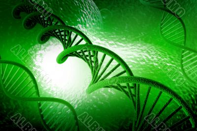 DNA in colour background