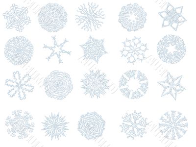 Snowflakes on a white background