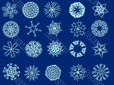 Snowflakes on a dark blue background