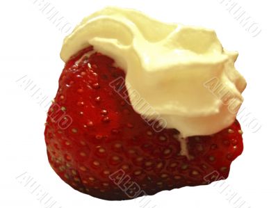 Red Stawberry and cream isolated