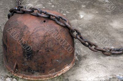 Rusty Bollard and Chain