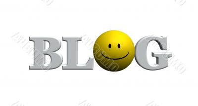 the word blog with emoticon
