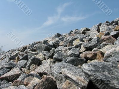 The crushed stones