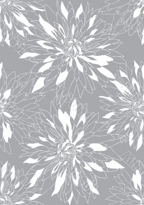 gray background with white chrysanthemums
