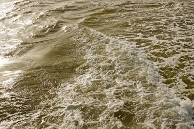 Foamy sea surface