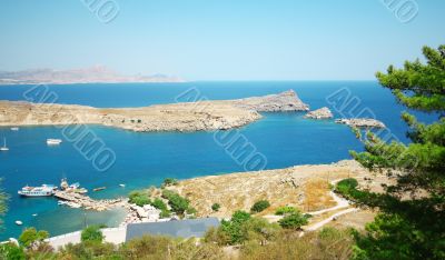 Panarama view from Acropolis of Lindos