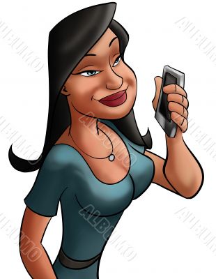 the girl with smart phone