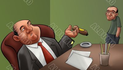 boss and worker