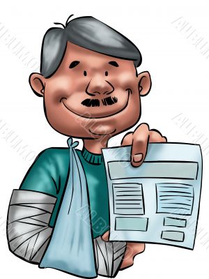 man with a broken arm