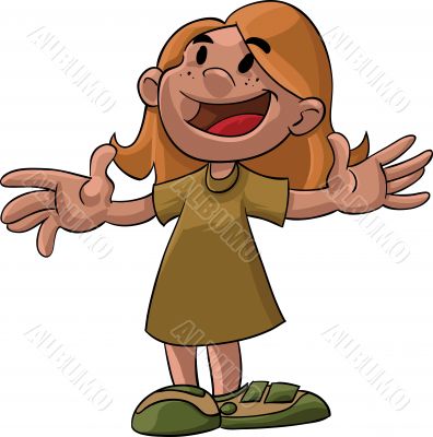 girl with open arms