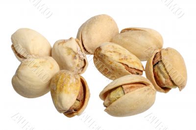 Pistachios, isolated
