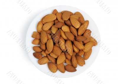 Almonds, isolated
